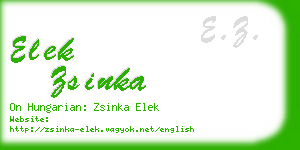 elek zsinka business card